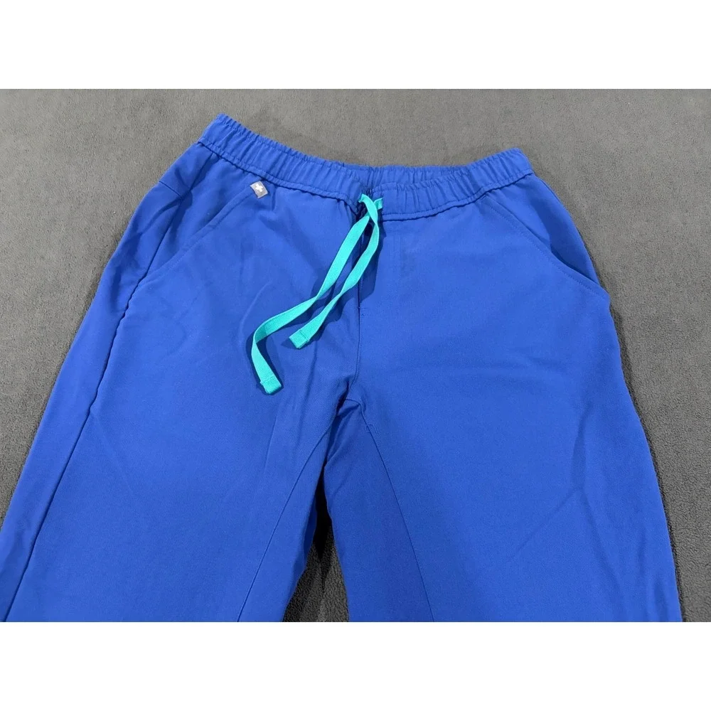 FIGS Tansen Jogger Scrub Pants Mens XS/S Blue Stretch Drawcord Waist Tapered Leg